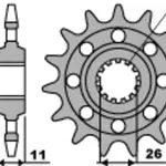 Pignon PBR 16 dents acier Racing pas 520 type 579M Yamaha YZF R1