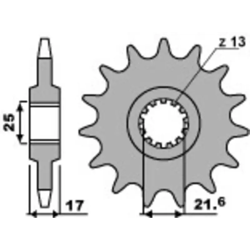Pignon PBR 16 dents acier pas 520 type 2042 Honda NC700S