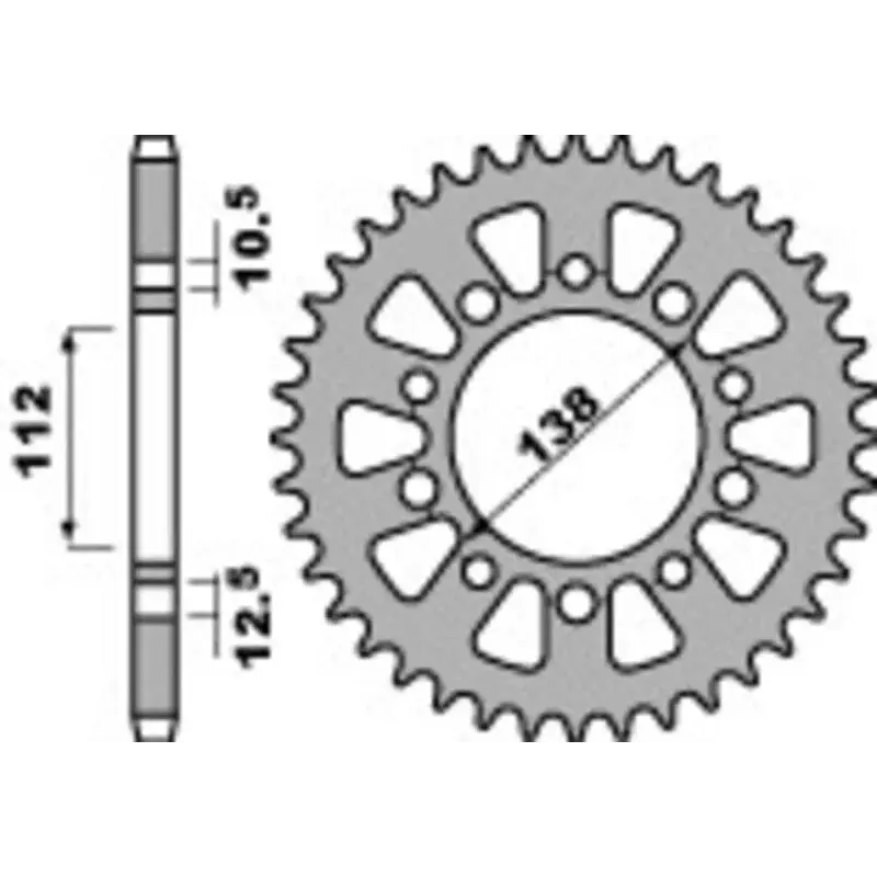 Couronne PBR 41 dents acier standard pas 520 type 4384