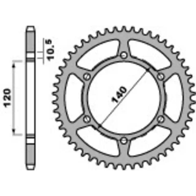 Couronne PBR 37 dents acier standard pas 520 type 475