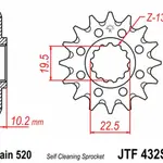 Pignon JT SPROCKETS 14 dents acier anti-boue pas 520 type 432SC Suzuki