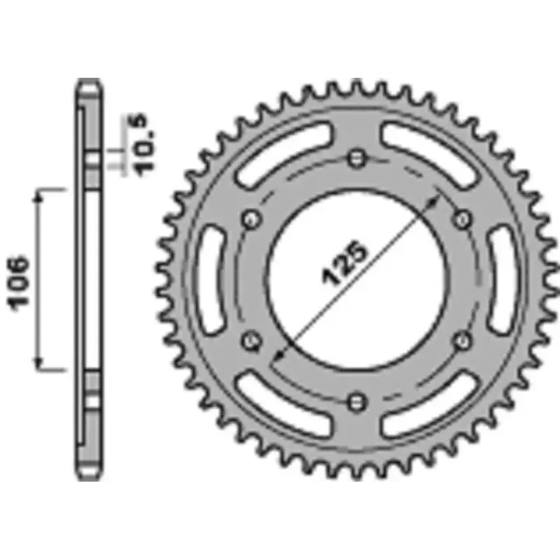 Couronne PBR Racing 45 dents alu ultra-light anodisé dur pas 520 type 4530