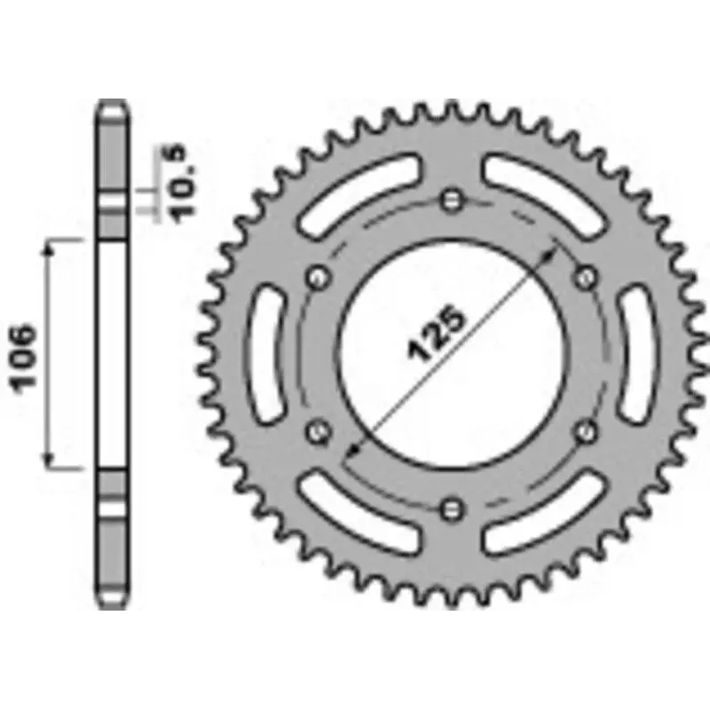Couronne PBR Racing 47 dents alu ultra-light anodisé dur pas 520 type 4530