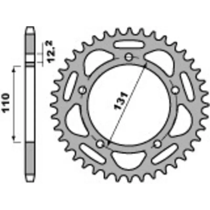 Couronne PBR Racing 46 dents alu ultra-light anodisé dur pas 520 type 4586