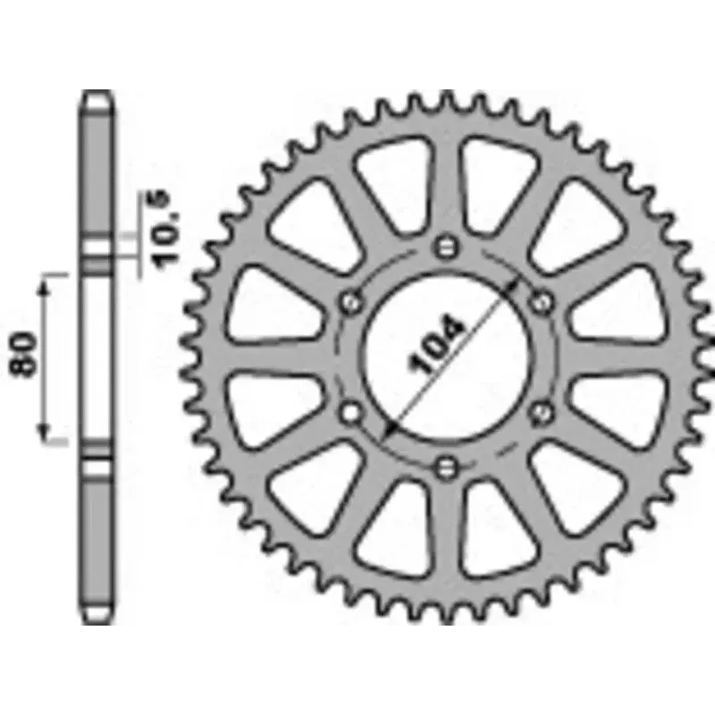 Couronne PBR Racing 41 dents alu ultra-light anodisé dur pas 520 type 478