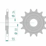 Pignon AFAM 15 dents acier type 20311 pas 520 HM-HONDA CR 250 R Moto