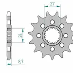 Pignon AFAM 17 dents acier type 22901 pas 525 SUZUKI GSX-R 1000