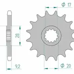 Pignon AFAM 13 dents acier type 94121 pas 428 HM-HONDA CRE 50 Derapage