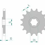 Pignon AFAM 15 dents acier type 22205 pas 428 HYOSUNG GA 125 Cruise