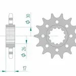 Pignon AFAM 16 dents acier type 20615 pas 525 HONDA CBR 929 RR Fireblade