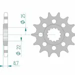 Pignon AFAM 17 dents acier type 28403 pas 525 SUZUKI GSX-R 1000