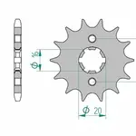 Pignon AFAM 13 dents acier type 21208 pas 428 HM-HONDA CRE F 125 RR