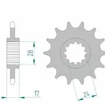 Pignon AFAM 14 dents acier type 20516 pas 520 HONDA CB 600 F Hornet