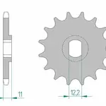 Pignon AFAM 11 dents acier type 55201 pas 428 FANTIC 125 TX250 Trial