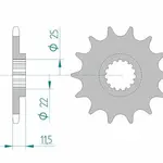 Pignon AFAM 15 dents acier type 73303 pas 520 KTM EXC 350 LC4