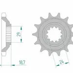 Pignon AFAM 17 dents acier type 24805 pas 530 KAWASAKI ZX 10 ZX 1000