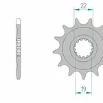 Pignon AFAM 13 dents acier type 64305 pas 520 HUSQVARNA TC 250