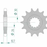 Pignon AFAM 15 dents acier type 21801 pas 530 YAMAHA RD 500 LC
