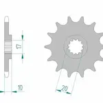 Pignon AFAM 11 dents acier type 94301 pas 520 BETA 240 ALP