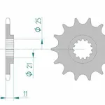 Pignon AFAM 14 dents acier type 64500 pas 520 HUSQVARNA CR 250