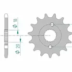 Pignon AFAM 15 dents acier type 20211 pas 420 HONDA CRF 150 R