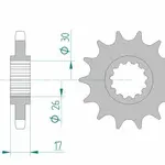 Pignon AFAM 16 dents acier type 20603 pas 530 HONDA VF 750 C