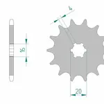 Pignon AFAM 12 dents acier type 30200 pas 520 KAWASAKI KX 125