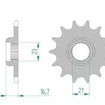 Pignon AFAM 16 dents acier type 21506 pas 520 YAMAHA XJ 600 N Diversion