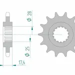 Pignon AFAM 18 dents acier type 91800 pas 525 VOXAN 1000 Black Magic