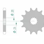 Pignon AFAM 15 dents acier type 22403 pas 530 SUZUKI GSX 400 F