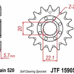Pignon JT SPROCKETS 13 dents acier anti-boue pas 520 type 1590SC Yamaha YZ125