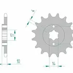 Pignon AFAM 14 dents acier type 49100 pas 420 CAGIVA 50 Mito