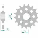Pignon AFAM 17 dents acier type 61800 pas 525 KTM 950 Adventure S