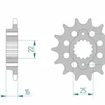 Pignon AFAM 14 dents acier type 52611 pas 520 DUCATI 748 Biposto