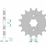 Pignon AFAM 18 dents acier type 20209 pas 428 DERBI 125 R Senda