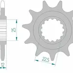 Pignon AFAM 10 dents acier type 97200 pas 520 GAS-GAS TXT 125