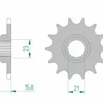 Pignon AFAM 14 dents acier type 21504 pas 520 MZ/MUZ 660 Baghira