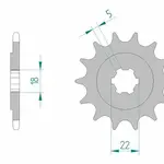 Pignon AFAM 11 dents acier type 24201 pas 520 KAWASAKI KX 125