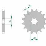 Pignon AFAM 17 dents acier type 28200 pas 428 SCORPA SY 125 F