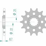 Pignon AFAM 15 dents acier type 28402 pas 520 KAWASAKI ZZR 600