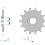 Pignon AFAM 13 dents acier type 64201 pas 520 HUSQVARNA CR 125