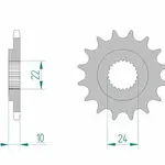 Pignon AFAM 15 dents acier type 61301 pas 520 APRILIA 125 Tuareg