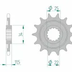 Pignon AFAM 13 dents acier type 43400 pas 520 SHERCO SE 250 R Enduro