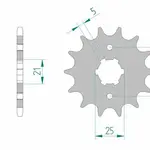 Pignon AFAM 16 dents acier type 21301 pas 520 YAMAHA XT 240