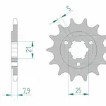 Pignon AFAM 16 dents acier type 22503 pas 520 SUZUKI DR 600 R Dakar
