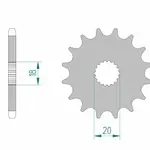 Pignon AFAM 15 dents acier type 22200 pas 428 KREIDLER 125 DD Enduro
