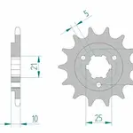 Pignon AFAM 15 dents acier type 22600 pas 520 CAGIVA 350 T4 E-R
