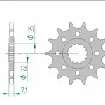 Pignon AFAM 16 dents acier type 24511 pas 520 KAWASAKI ZX 6 R