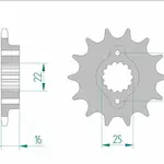 Pignon AFAM 15 dents acier type 52604 pas 520 DUCATI 600 Monster