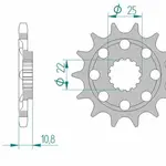 Pignon AFAM 15 dents acier type 94807 pas 525 MV (AGUSTA) 910 R Brutale